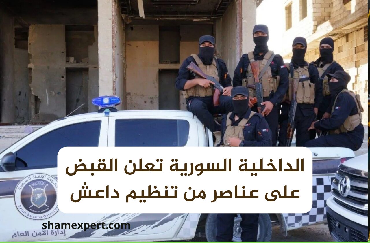 الداخلية السورية تعلن القبض على عناصر من تنظيم داعش