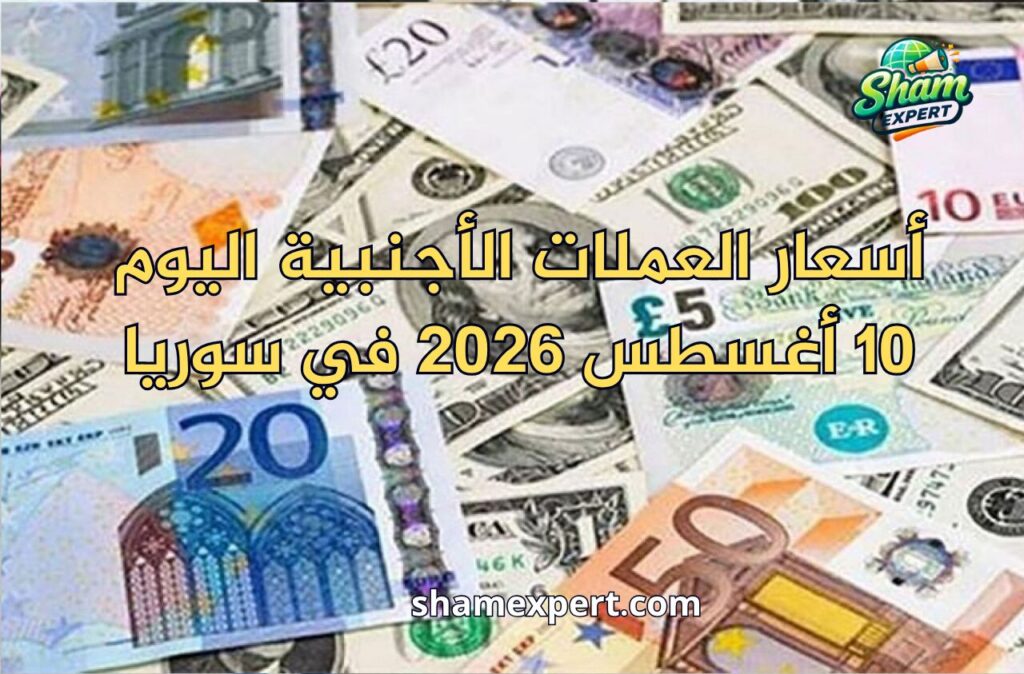 أسعار العملات الأجنبية اليوم 10 أغسطس 2026 في سوريا