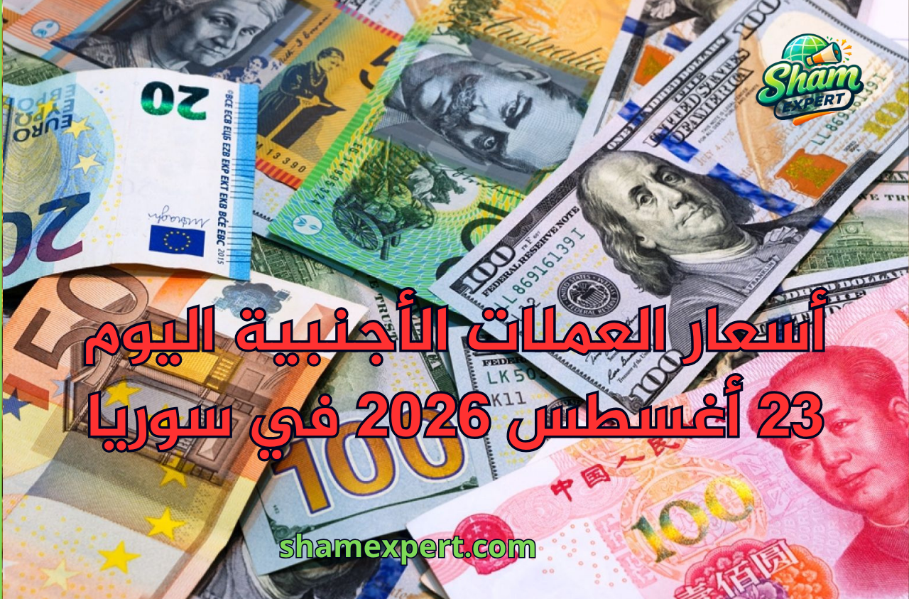 أسعار العملات الأجنبية اليوم 23 أغسطس 2026 في سوريا