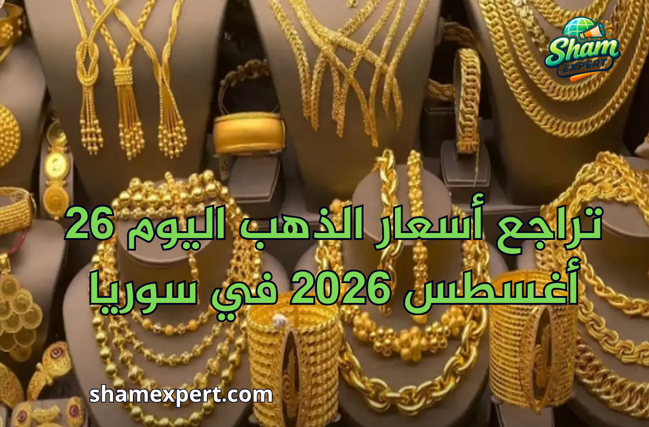 تراجع أسعار الذهب اليوم 26 أغسطس 2026 في سوريا